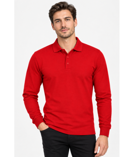 KIRMIZI POLO YAKA SWEAT 