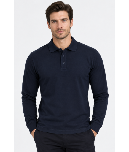 LACİVERT POLO YAKA SWEAT 